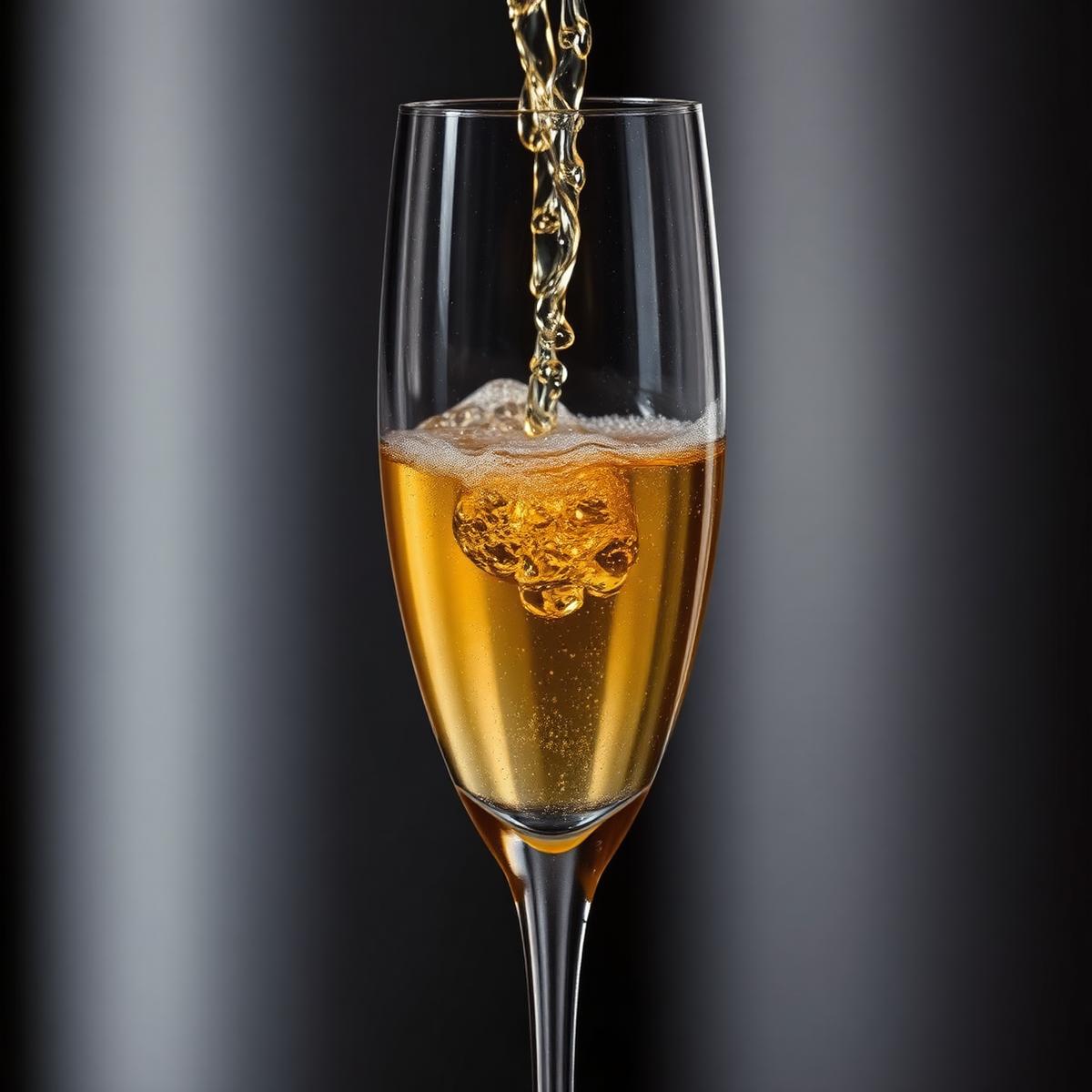 Champagne being poured into a crystal flute